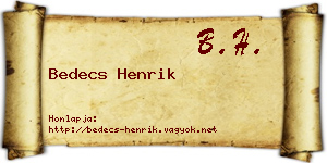 Bedecs Henrik névjegykártya