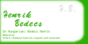 henrik bedecs business card